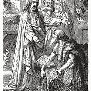 Jesus Healing the Paralytic, wood engraving, published in 1894