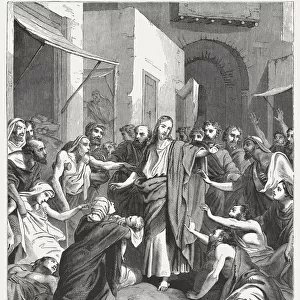 Jesus heals the sick (Mark 6, 56), published in 1886