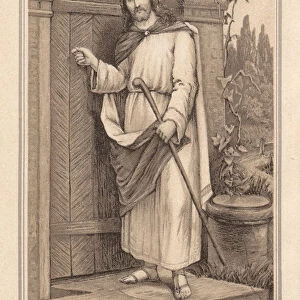 Jesus knocks on the door, lithograph, published in 1883