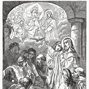 Jesus promises the Holy Spirit (John 14), woodcut, published 1894
