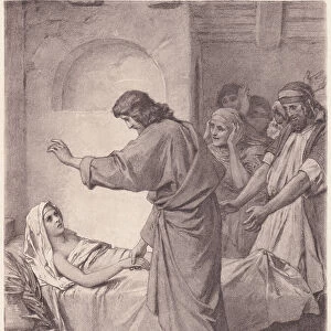 Jesus Raises the Daughter of Jairus, photogravure, published in 1886