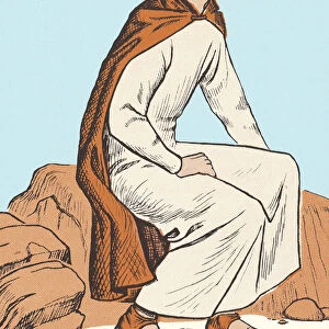 Jesus Sitting on a Rock