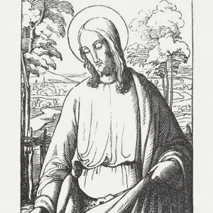 Jesus as a sower (Matthew 13), wood engraving, published 1850