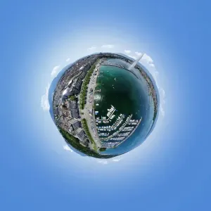 Jet d Eau Geneva in 360A Aerial Perspective Jet d Eau Geneva in 360A Aerial Perspective