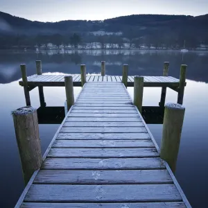Frosty Morning Jetty Print on Lake Windermere Frosty Morning Jetty Print on Lake Windermere
