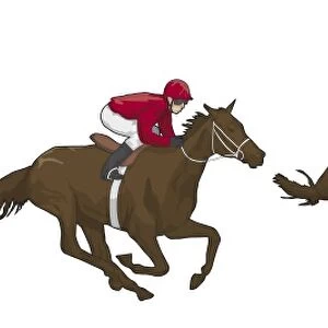 Jockey gallopping