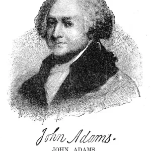 John Adams - USA President engraving with his signature 1888 John Adams - USA President engraving with his signature 1888