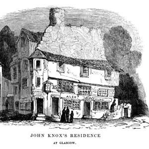 John Knoxs residence, Glasgow (1840 engraving)