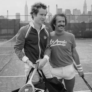 John McEnroe & Sonny Bono At Tennisport John McEnroe & Sonny Bono At Tennisport