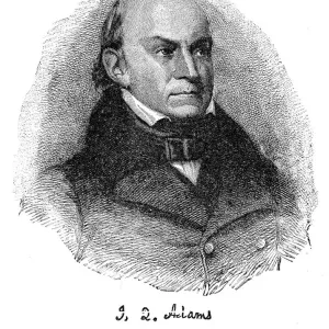 John Quincy Adams - USA President engraving with his signature 1888 John Quincy Adams - USA President engraving with his signature 1888