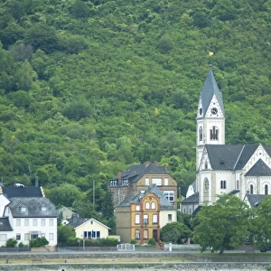 Kamp-Bornhofen and St Nikolaus Church on the River Rhine, Germany