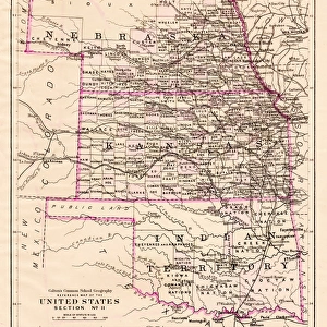 Kansas and Nebraska map 1881