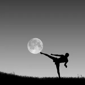 Kicking the Moon Fine Art Print Kicking the Moon Fine Art Print