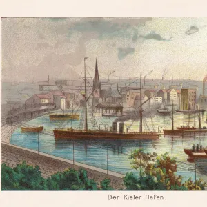 The Kiel harbor, chromolithograph, published in 1888