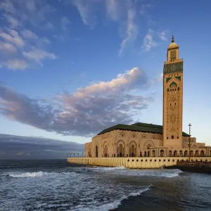 King Hasan II Mosque at Sunset