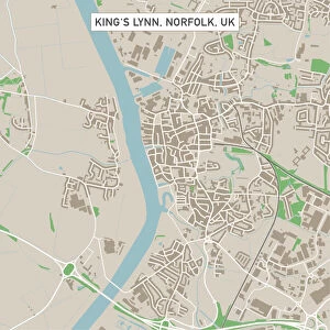 Kingas Lynn Norfolk UK City Street Map