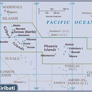 Kiribati country map