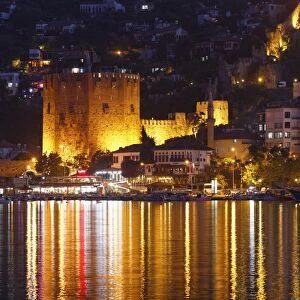 Kizil Kule, Red Tower, with the harbour, Alanya, Turkish Riviera, Province of Antalya, Mediterranean Region, Turkey