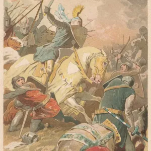 Knight Goldhair, fairy tale, lithograph, published in 1898 Knight Goldhair, fairy tale, lithograph, published in 1898