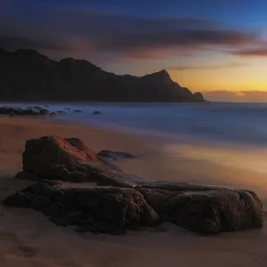 Kogel Bay or Cool Bay Landscape Photo in the Kogelberg Biosphere Reserve at Twilight, Western Cape Province, South Africa