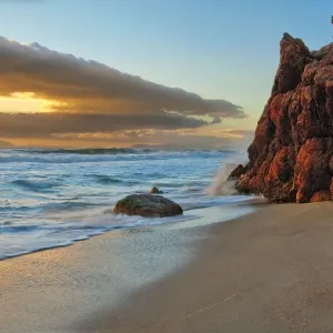 Kogel Bay or False Bay Landscape Photo in the Kogelberg Biosphere Reserve at Sunset, Western Cape Province, South Africa Kogel Bay or False Bay Landscape Photo in the Kogelberg Biosphere Reserve at Sunset, Western Cape Province, South Africa