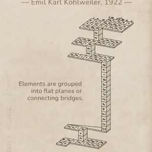 Kohlweiler's periodic table, illustration Kohlweiler's periodic table, illustration