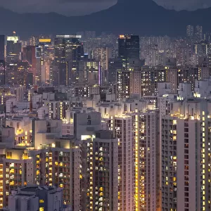 Kowloon residential area with Lionrock background