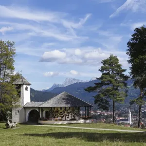 Kriegergedaechtniskapelle memorial chapel located above Garmisch-Partenkirchen, Werdenfelser Land region, Upper Bavaria, Bavaria, Germany, Europe Kriegergedaechtniskapelle memorial chapel located above Garmisch-Partenkirchen, Werdenfelser Land region, Upper Bavaria, Bavaria, Germany, Europe