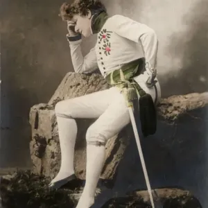 Print of Sarah Bernhardt in L Aiglon at Her Majestys Theatre