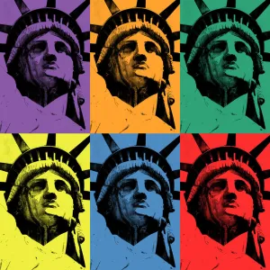 Lady Liberty (triads of primary and secondary colors)