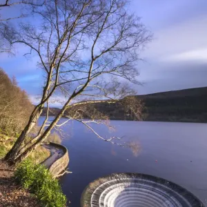 Ladybower Reservoir Print with Bellmouth Overflows