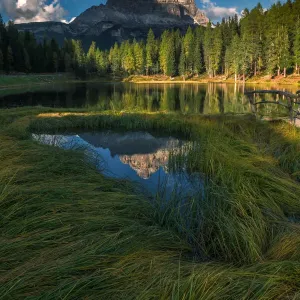 Lake Antorno with reflection Lake Antorno with reflection