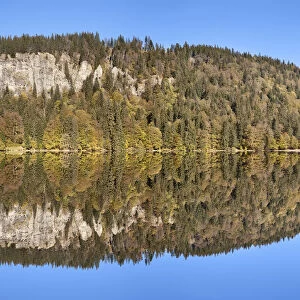 Lake Feldsee and Feldberg mountain, Black Forest, Baden-Wurttemberg, Germany