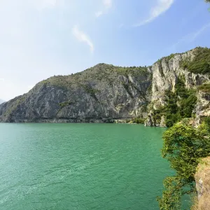 Lake Iseo In Lombardy, Road view Lake Iseo In Lombardy, Road view