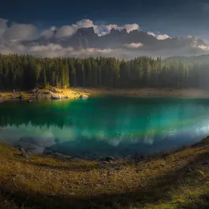 Lake Karersee with reflection Lake Karersee with reflection