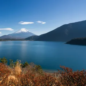 Lake Motosu with Mount Fuji