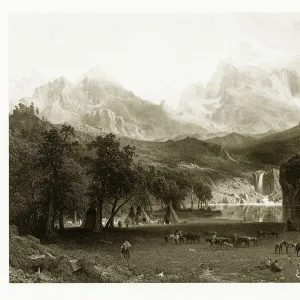 Landeras Peak in the Colorado Rocky Mountains Victorian Engraving