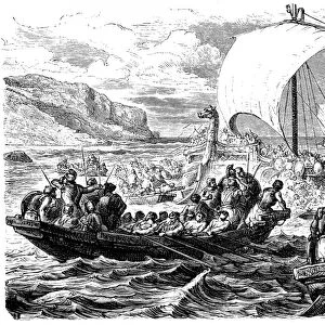 Landing of Phoenician ships on a coast