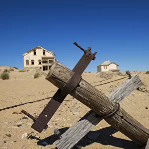 Landscape of the Abandoned Diamond Mining Ghost Town called Kolmanskop near Luderitz, Namibia