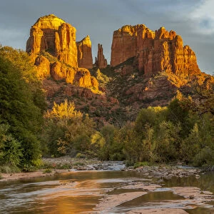 Landscape with Cathedral Rock in Coconino National Forest, Sedona, Yavapai County, Arizona, USA