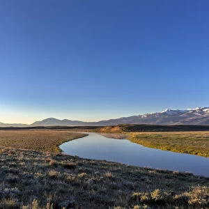 landscape with Centennial Range and Red Rock River in Red Rocks National Wildlife Refuge, Montana, USA