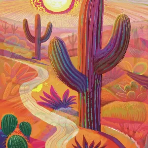 Vibrant Desert Sunset Print Vibrant Desert Sunset Print