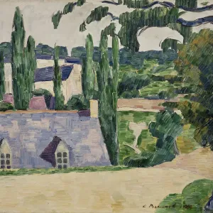 Landscape at Pont-Aven, 1889. Artist: Bernard, Émile (1868-1941) Landscape at Pont-Aven, 1889. Artist: Bernard, Émile (1868-1941)