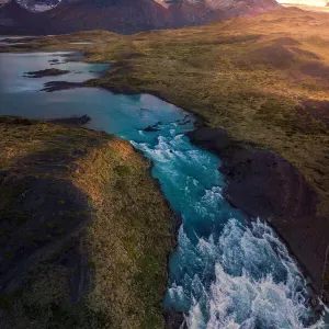 landscape view of Magallanes with Salto Grande foreground landscape view of Magallanes with Salto Grande foreground