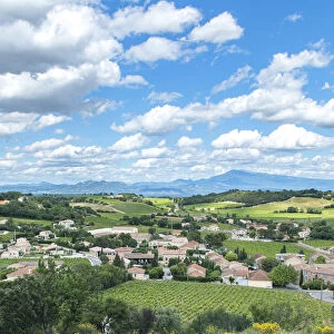 Landscape with village, Chateauneuf du Pape, France, Europe