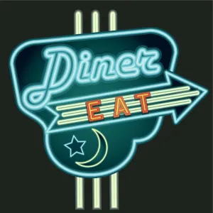Late Night Retro Diner Neon Sign Print Late Night Retro Diner Neon Sign Print
