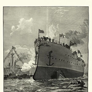 Launch of HMS Royal Arthur Royal navy cruiser, 19th Century
