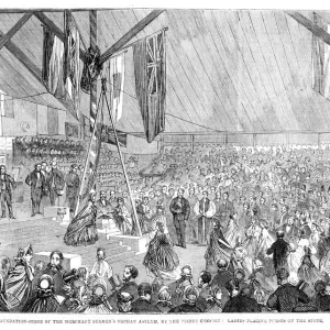 Laying the Foundation Stone Print, 1861 Laying the Foundation Stone Print, 1861