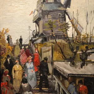 Le Moulin de Blute-Fin. Artist: Gogh, Vincent, van (1853-1890) Le Moulin de Blute-Fin. Artist: Gogh, Vincent, van (1853-1890)