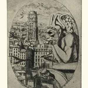 Vintage Le Stryge Gargoyle Print Vintage Le Stryge Gargoyle Print